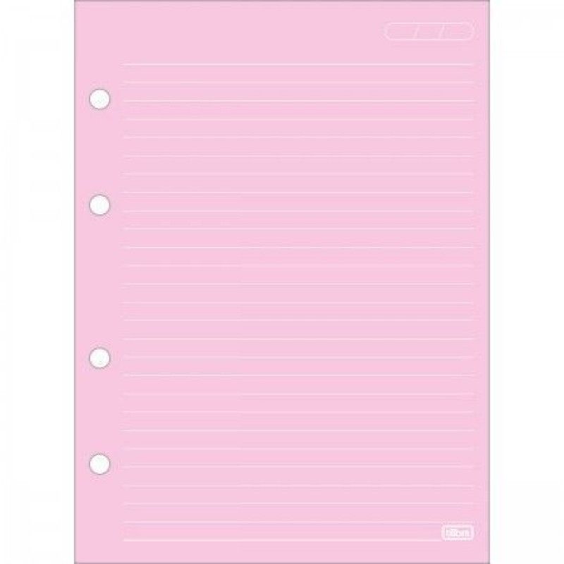BLOCO PARA FICHARIO 80FL COLEGIAL ARGOLADO COLOR 90G TILIBRA - REF. 34292 - PACOTE COM 5 UNIDADES
