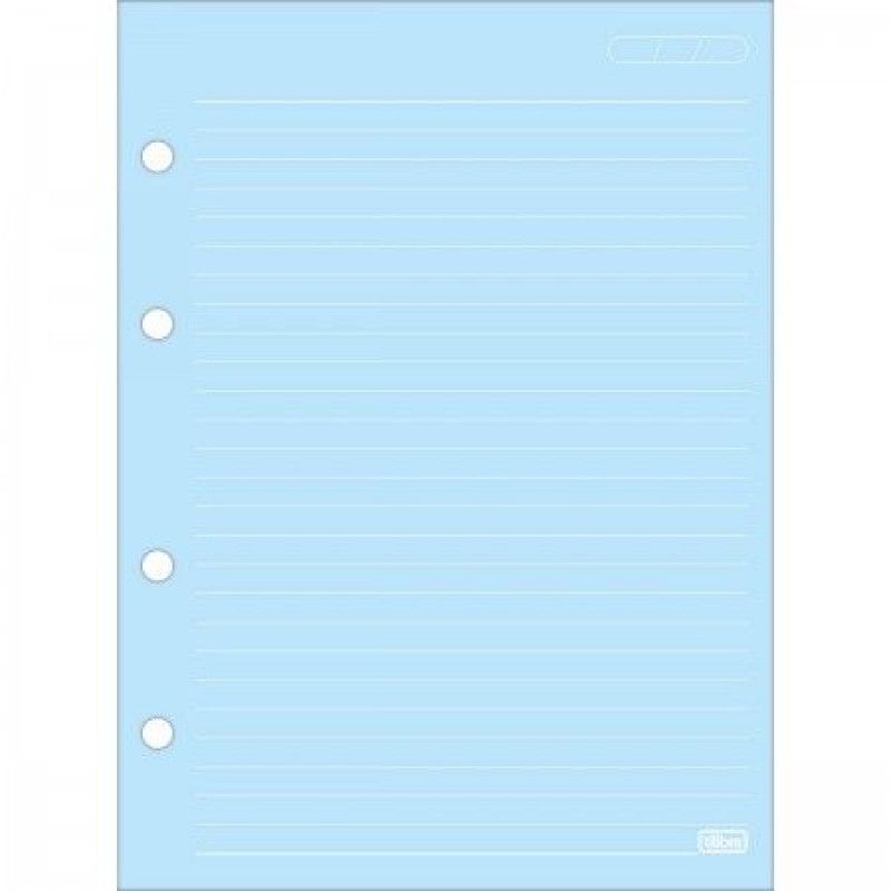 BLOCO PARA FICHARIO 80FL COLEGIAL ARGOLADO COLOR 90G TILIBRA - REF. 34292 - PACOTE COM 5 UNIDADES
