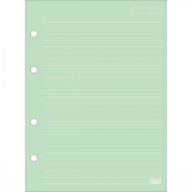 BLOCO PARA FICHARIO 80FL COLEGIAL ARGOLADO COLOR 90G TILIBRA - REF. 34292 - PACOTE COM 5 UNIDADES