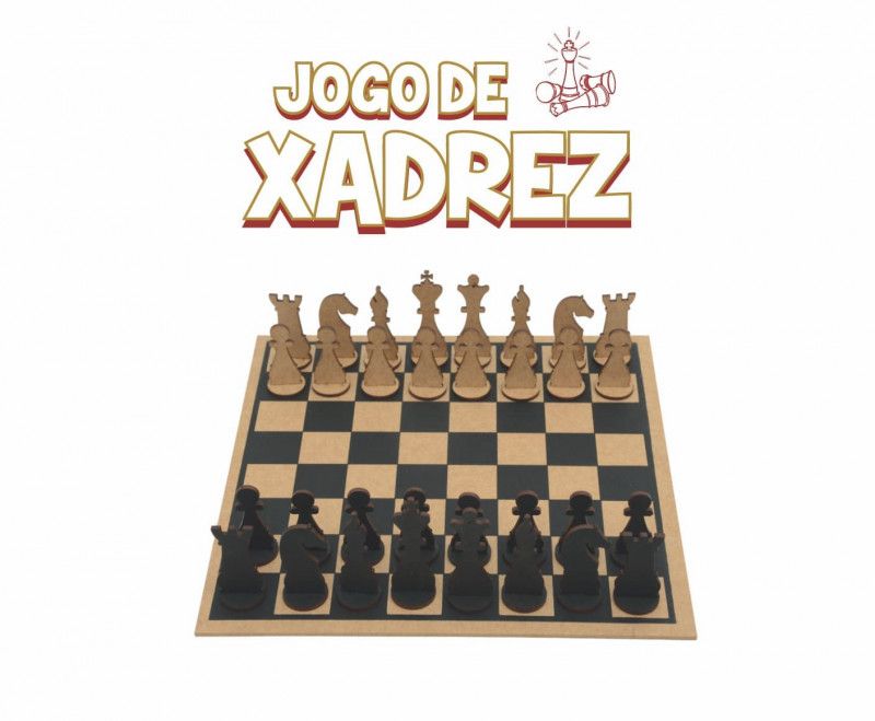 JOGO XADREX MADEIRA AQUARELA - REF. 144 - 1 UNIDADE