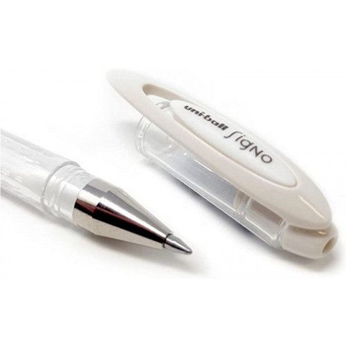 CANETA GEL 0.8 NOBLE METAL BRANCO - REF. UM-120 - CAIXA COM 12 UNIDADES
