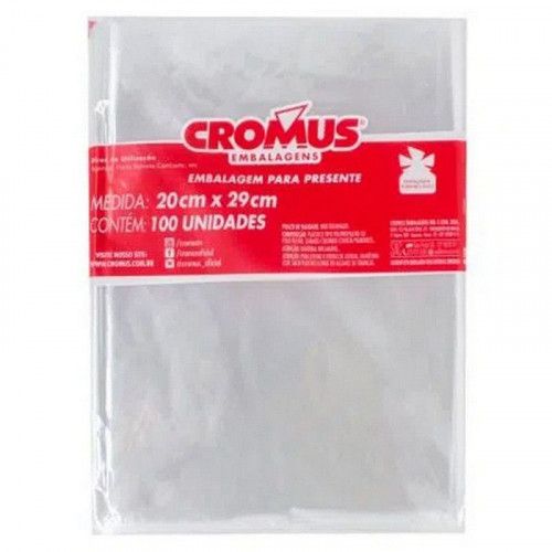 SACO 20X29CM TRANSPARENTE CROMUS - REF. 051180 - PACOTE COM 100 UNIDADES