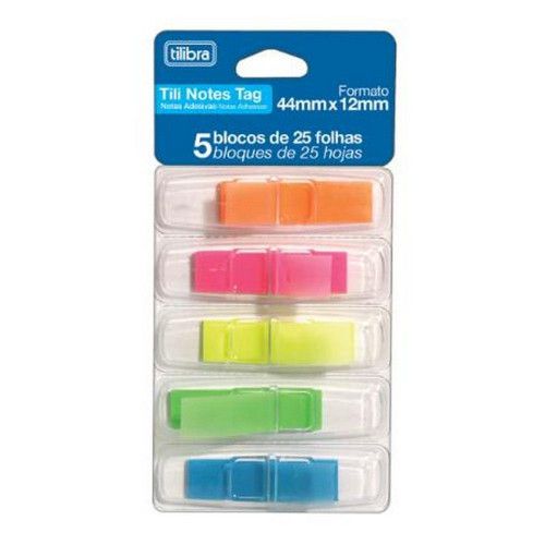 MARCADOR DE PAGINA 5 CORES TILI NOTE NEON - REF. 28630 - 1 UNIDADE