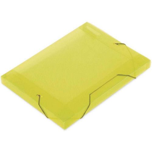 PASTA ABA ELASTICO PLASTICA 30MM SOFT AMARELO - CAIXA COM 10 UNIDADES