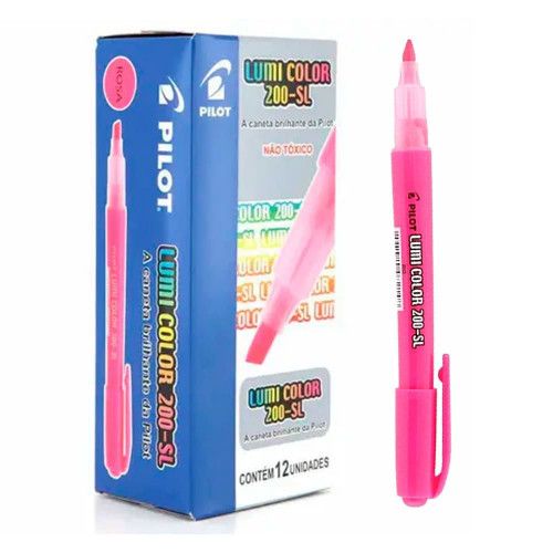 PINCEL MARCA TEXTO LUMI COLOR ROSA - 1 CAIXA COM 12 UNIDADES