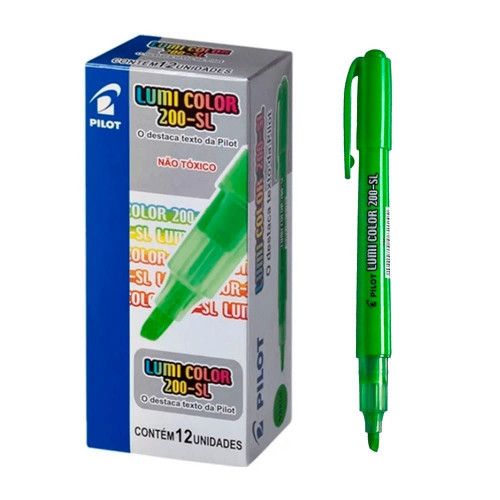 PINCEL MARCA TEXTO LUMI COLOR VERDE - 1 CAIXA COM 12 UNIDADES