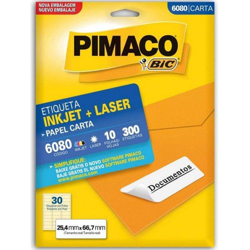 ETIQUETA LASER 6080 10 FOLHAS PIMACO - REF. 6080 - 1 UNIDADE