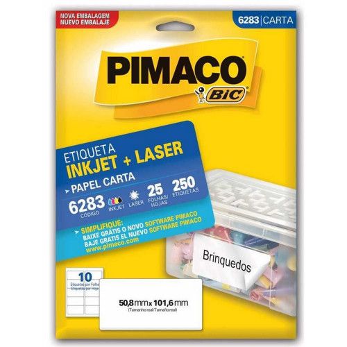 ETIQUETA LASER 6283 25 FOLHAS PIMACO - REF. 6283 - 1 UNIDADE