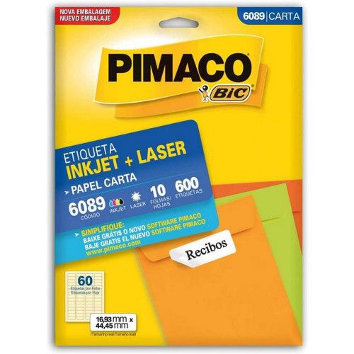 ETIQUETA LASER 6089 10 FOLHAS PIMACO - REF. 6089 -1 UNIDADE