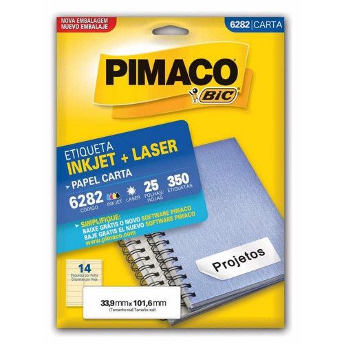 ETIQUETA LASER 6282 25 FOLHAS PIMACO - REF. 6282 - 1 UNIDADE