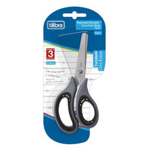 TESOURA ESCOLAR 13CM CONFORT GRIP TILIBRA - REF. T417 - 1 UNIDADE