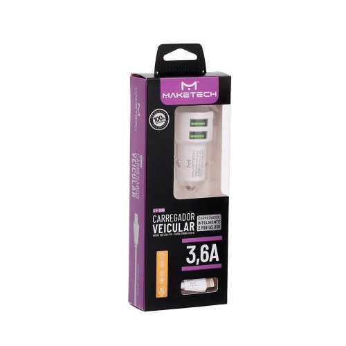 CARREGADOR AUTOMOTIVO USB 2 ENTRADAS IPHONE - REF. CV-309 - 1 UNIDADE