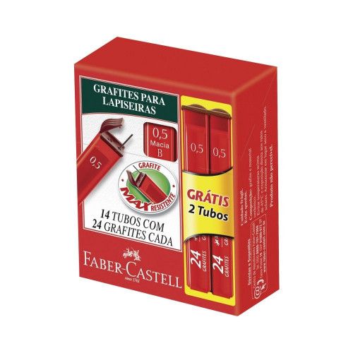 GRAFITE 0.5MM B FABER-CASTELL - REF. EMG0524B - CAIXA COM 14 UNIDADES