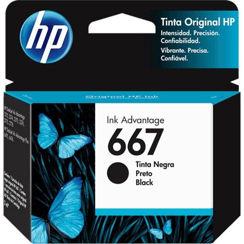 CARTUCHO HP 667 2ML BLACK - REF. 667 - 1 UNIDADE