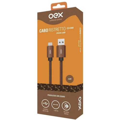 CC300 CABO DE COURO MICRO USB (RISTRETTO) - 1 UNIDADE