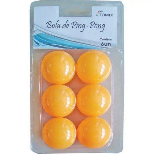 BOLA PING PONG LARANJA C/6 TOMIX - 316.15.04 1 UNIDADE