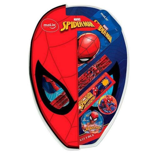KIT ESCOLAR FACE SPIDERMAN COM 7 PECAS MOLIN - REF. 5179 - 1 UNIDADE