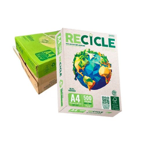 PAPEL RECICLADO A4 75G C/500FL JANDAIA - 3056 CX COM 10 PT