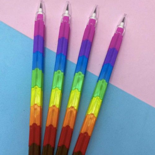 LAPISEIRA BLOCO ENCAIXE COLORIDA - REF. 2707-8 - PACOTE COM 4 UNIDADES