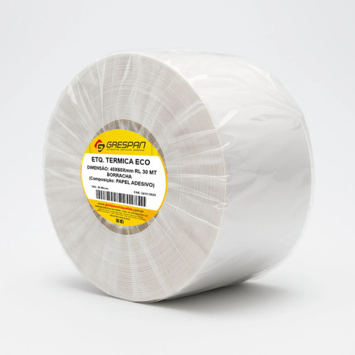 ETIQUETA ADESIVA TERMICA COUCHE 40X60MM GRESPAN - REF. 21448 - 1 UNIDADE