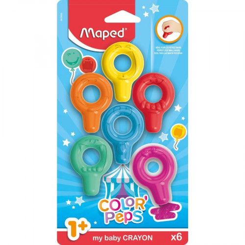 GIZ DE CERA 6 CORES COLORPEPS BABY MAPED - REF. 863806 - 1 UNIDADE