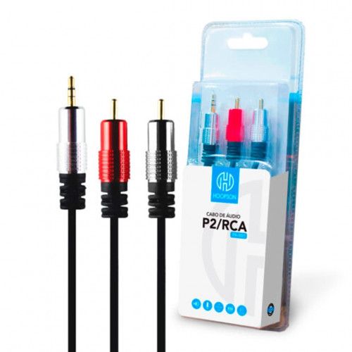 CABO DE AUDIO P2 X RCA 1.5M HOOPSON - REF. PA-001 - 1 UNIDADE