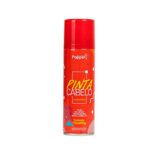 SPRAY PINTA CABELO 135ML VERMELHO POPPER - REF. FL9418-R - 1 UNIDADE