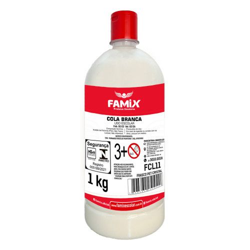 COLA BRANCA 1KG FAMIX - REF. FCL11 - CAIXA COM 12 UNIDADES
