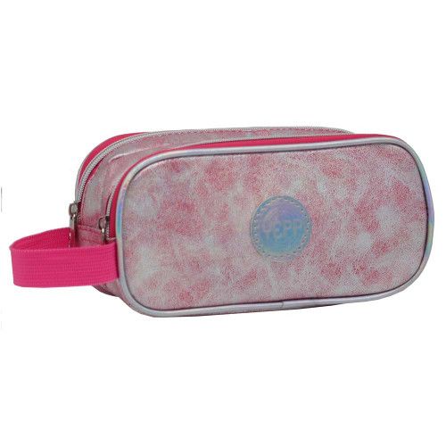 ESTOJO DUPLO JUVENIL GLITER ROSA YEPP - REF. EST12038 - 1 UNIDADE