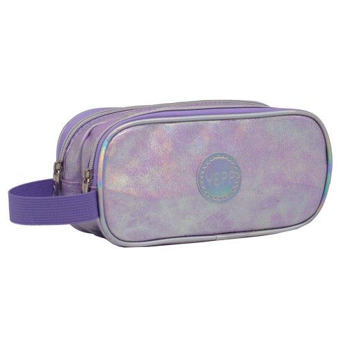 ESTOJO DUPLO JUVENIL GLITER LILAS YEPP - REF. EST12038 - 1 UNIDADE