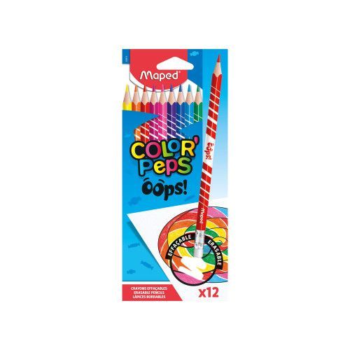 LAPIS 12 CORES APAGAVEL COLORPEPS OOPS MAPED - REF. 832812 - 1 UNIDADE