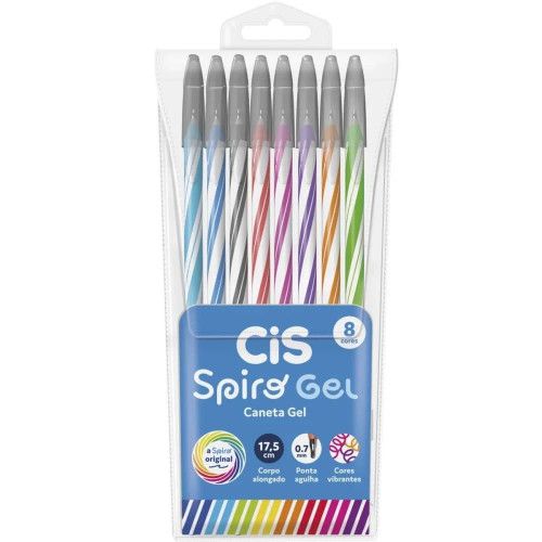 CIS SPIRO GEL CANETA ESTOJO C/8 CORES - 5.7744 UN COM 1 UN