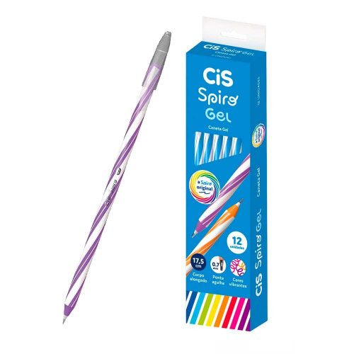 CANETA SPIRO GEL VIOLETA CIS - 5.7749 - CAIXA COM 12 UNIDADES