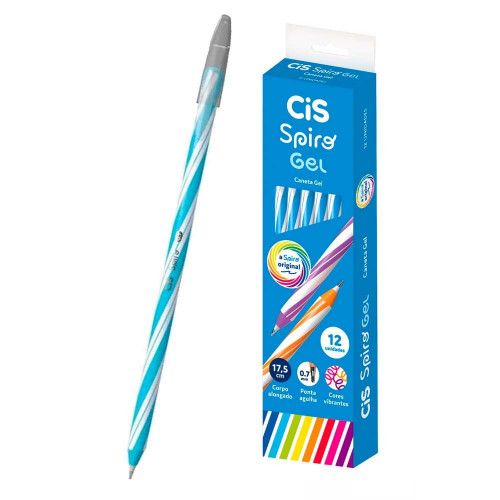 CANETA SPIRO GEL AZUL CLARO 0.7 CIS - 5.7751 - CAIXA COM 12 UNIDADES