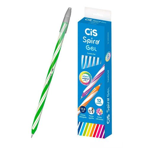 CANETA SPIRO GEL VERDE 0.7 CIS - 5.7750 - CAIXA COM 12 UNIDADES
