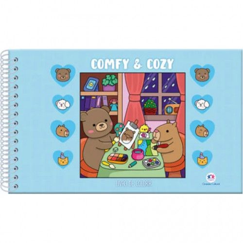 LIVRO COLORIR ESPIRAL COMFY AND COZY BLUE CIRANDA - 1 UNIDADE