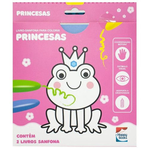 LIVRO COLORIR SANFONA PRINCESA HAPPY BOOK - REF. 316733 - 1 UNIDADE