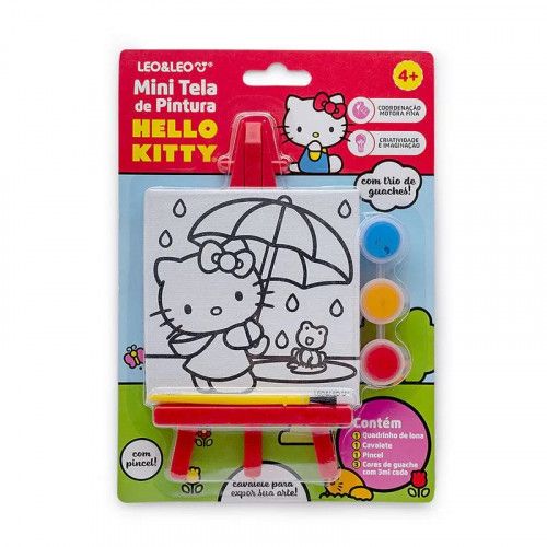 MINI TELA PINTURA C/CAVALETE HELLO KITTY - 10363 CX COM 24 UN