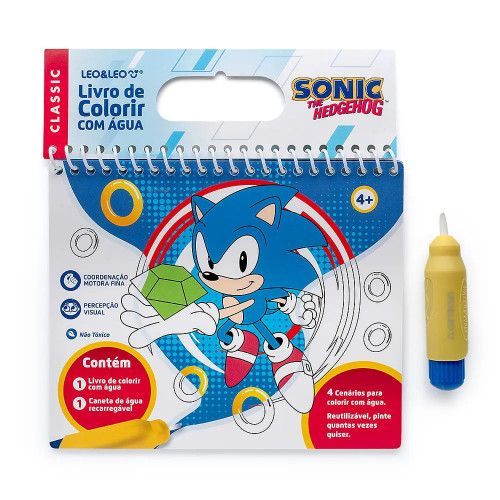 LIVRO COLORIR COM AGUA SONIC LEO E LEO - REF. 10365 - 1 UNIDADE