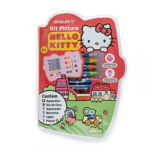 KIT PINTURA 24 PECAS HELLO KITTY LEO E LEO - REF. 10457 - 1 UNIDADE