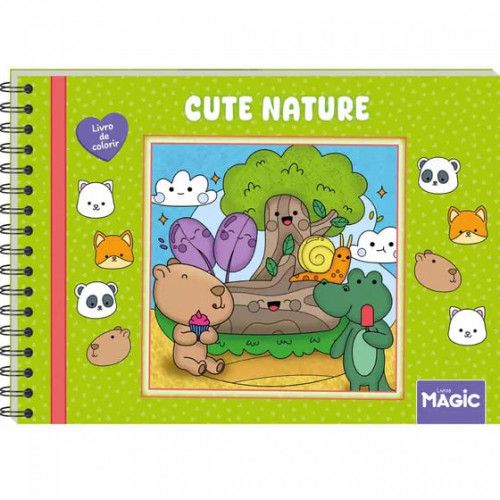 LIVRO COLORIR ESPIRAL CUTE NATURE MAGIC - 1 UNIDADE