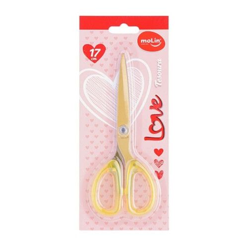 TESOURA 17CM LOVE GOLD TITANIUM MOLIN - REF. 23179 - 1 UNIDADE