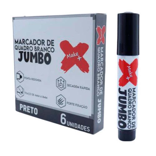 PINCEL Q.BRANCO JUMBO PRETO MAKE+ - REF. 13765 - 6 UNIDADES