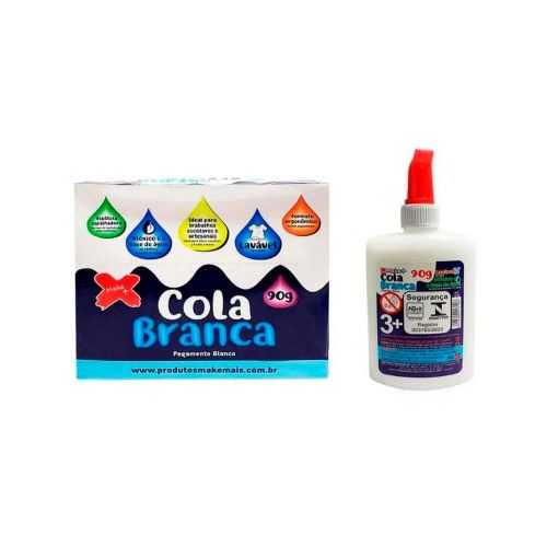 COLA BRANCA 90G MAKE+ - REF. 1528 - CAIXA COM 12 UNIDADES