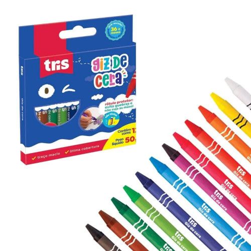GIZ CERA 12 CORES FINO TRIS - REF. 684673 - CAIXA COM 24 UNIDADES