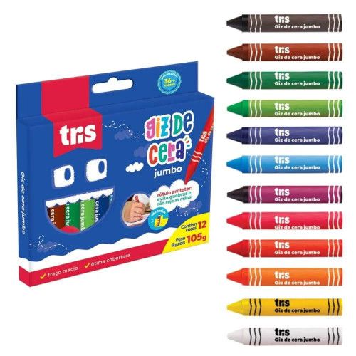 GIZ CERA 12 CORES JUMBO TRIANGULAR TRIS - REF. 684338 - 1 UNIDADE