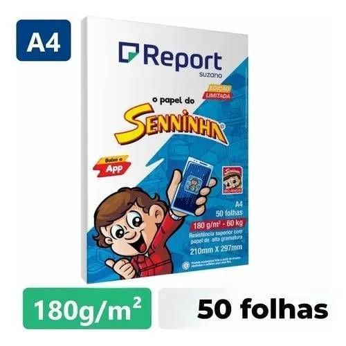 PAPEL SULFITE A4 60KG 180G 50 FOLHAS BRANCO SENINHA - 1 UNIDADE