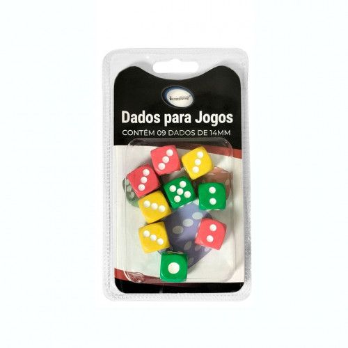 JOGO DADOS 9 PECAS PLASTICO - 1 UNIDADE