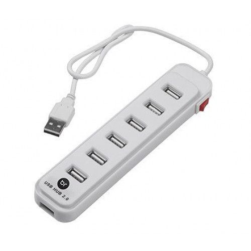 HUB 2.0 USB 7 PORTAS BRANCO BRIGHT - REF. 0191 - 1 UNIDADE