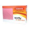 ENVELOPE CONVITE 160X235MM ROSA BEBE SCRITY - REF. FIDJI - CAIXA COM 100 UNIDADES